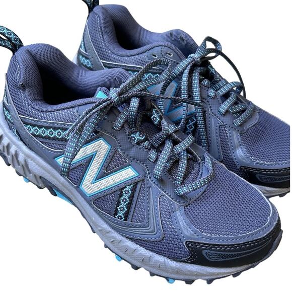 New Balance 410v5 Womens Athletic Trail Running Shoes Size 6.5 Gray Blue - Picture 1 of 14